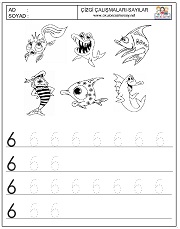 okul öncesi 1 sayısı çizgi çalışması